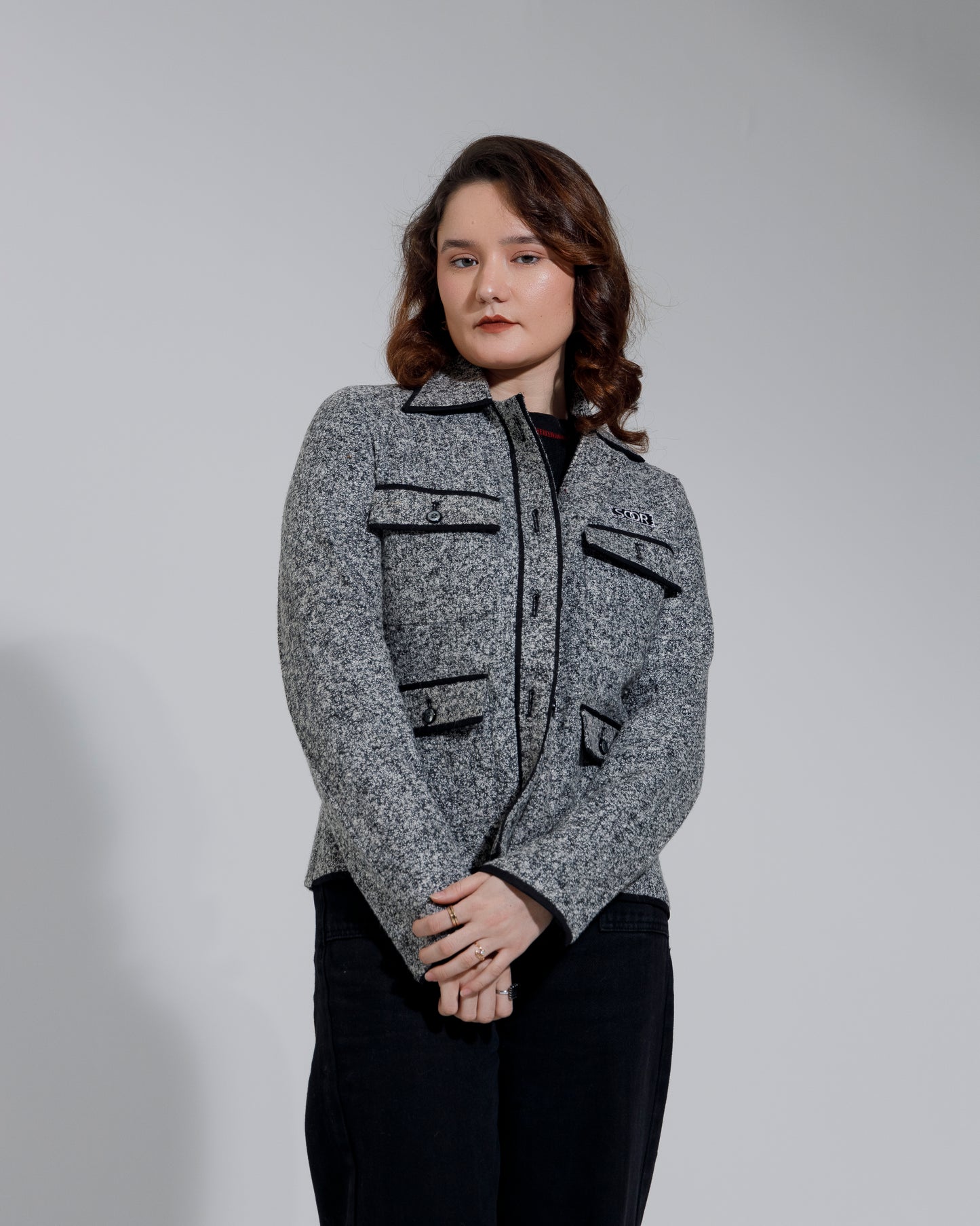 The Bastion Salt & Pepper Tweed Field Jacket