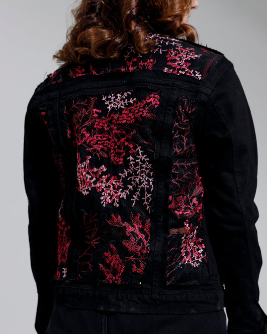 The Obsidian Rose Embroidered Trucker