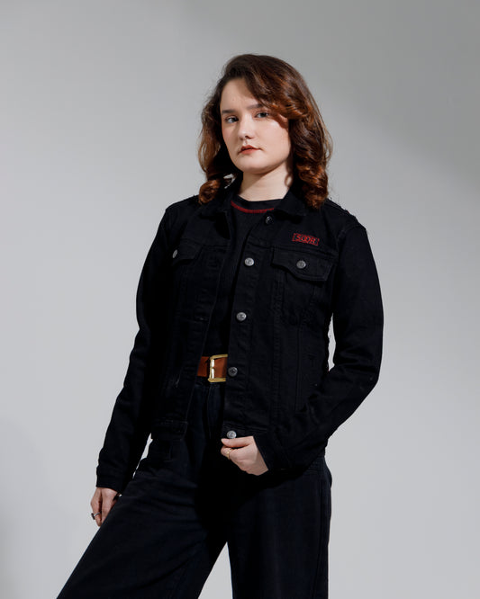 The Obsidian Rose Embroidered Trucker